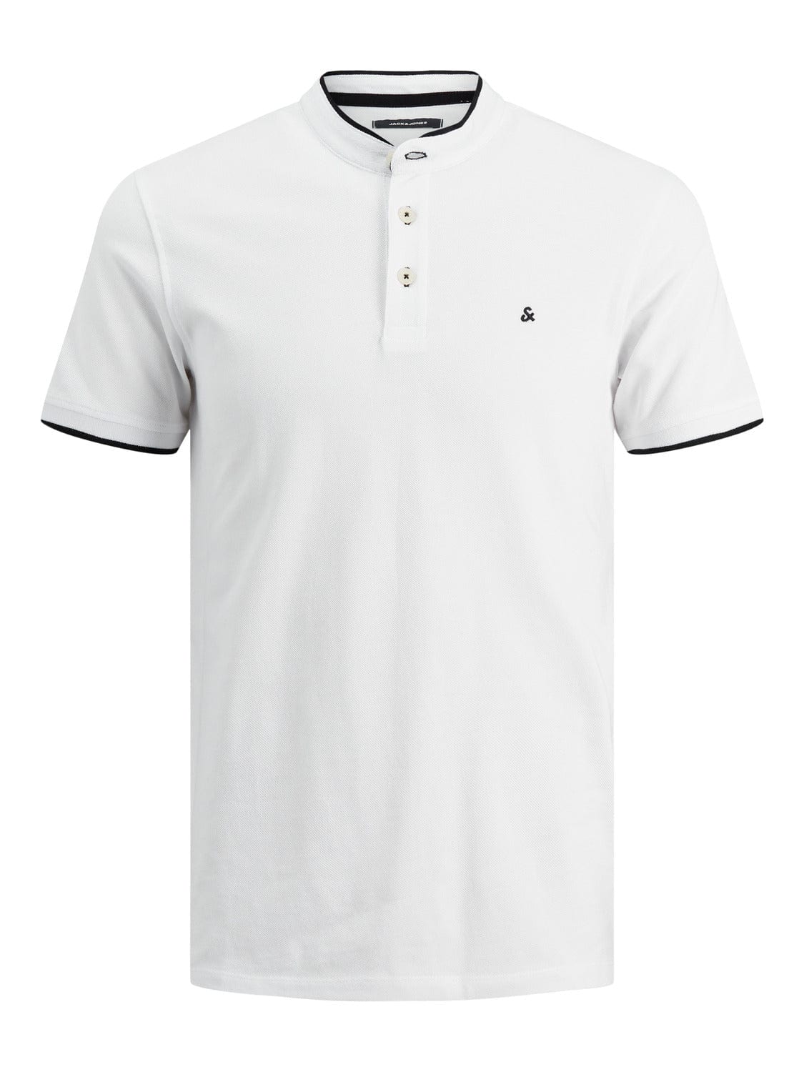 Polo básico de cuello mao blanco JJEPAULOS MAO POLO SS NOOS